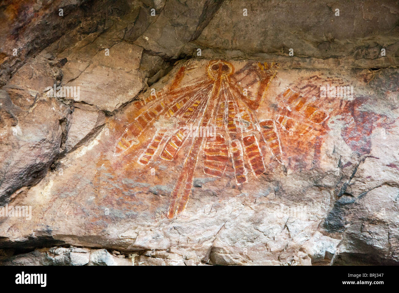 Aboriginal art in cave in Australia Stock Photo