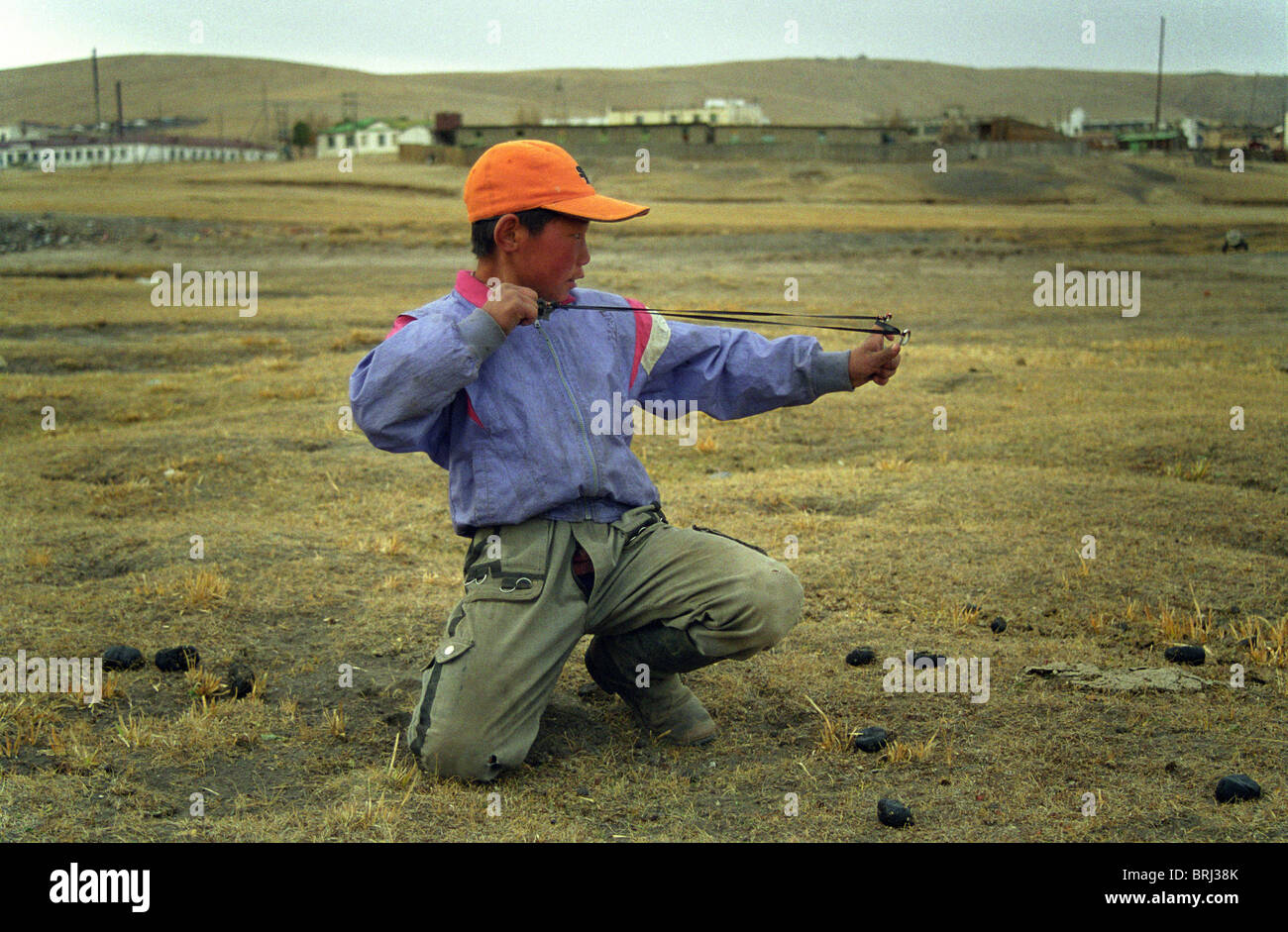 Hunting Mongolia mongolie Mongolie traditional dress native people Stock Photo