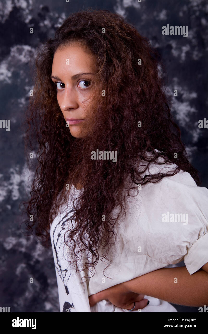 an young beautiful woman close up portrait Stock Photo - Alamy