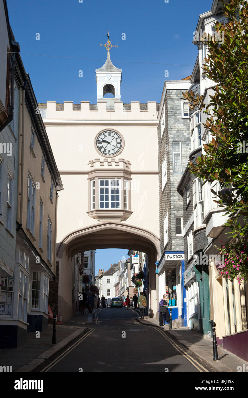 Tudor East Gate Arch / Clocktower, Totnes, Devon England, United Kingdom Stock Photo Alamy