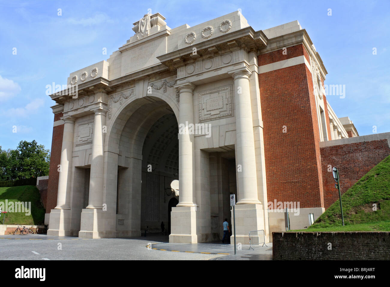 The Menin Gate Memorial to the Missing, for Allied soldiers killed in Ypres Salient of World War I. Ypres, Belgium. Stock Photo