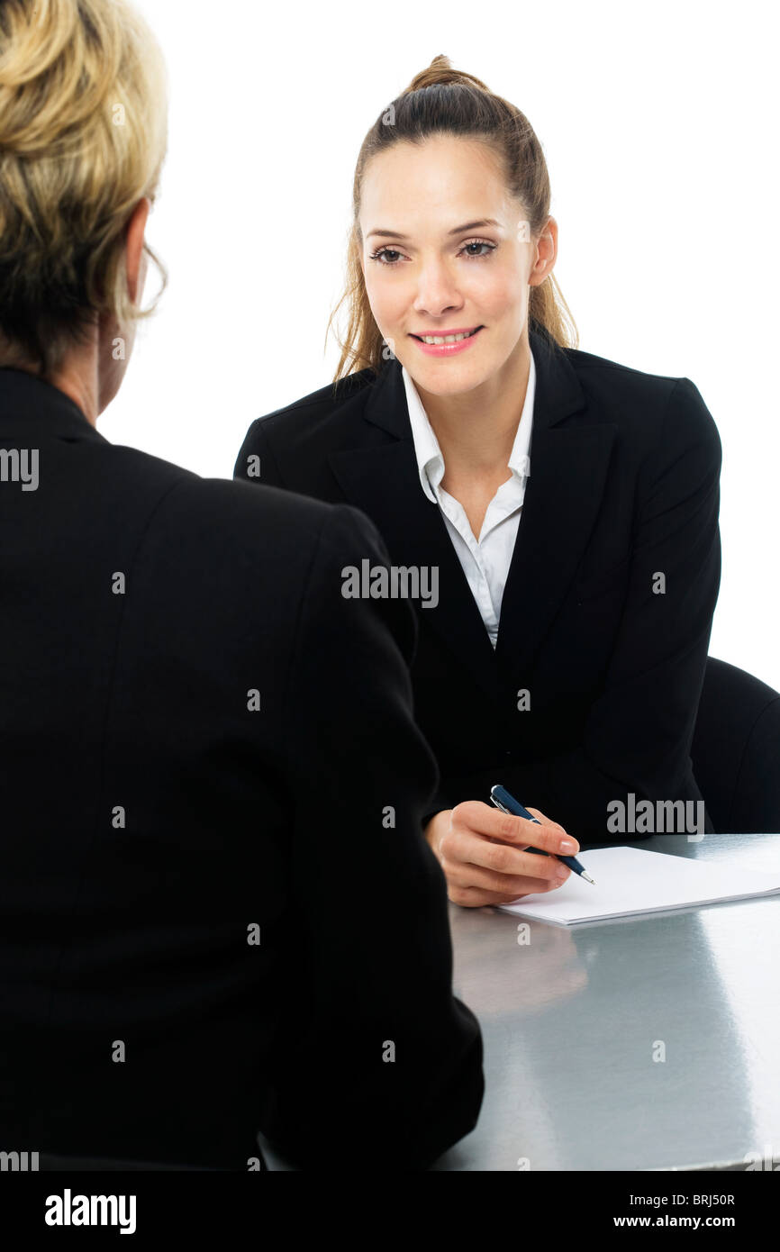 two women during a business meeting Stock Photo - Alamy