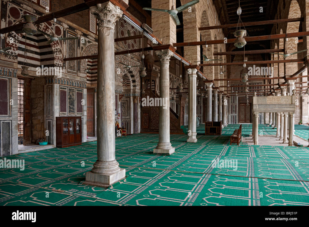 interior shot Al Muayyad Mosque, islamic Cairo, Egypt, Arabia, Africa Stock Photo