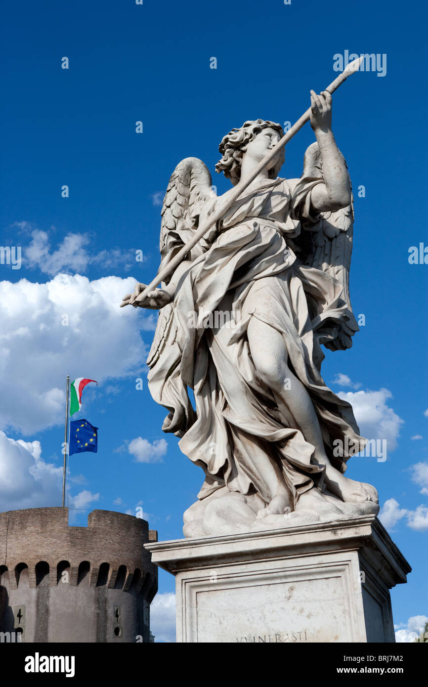 St angel statue marble Bernini art sculpture Rome Stock Photo Alamy