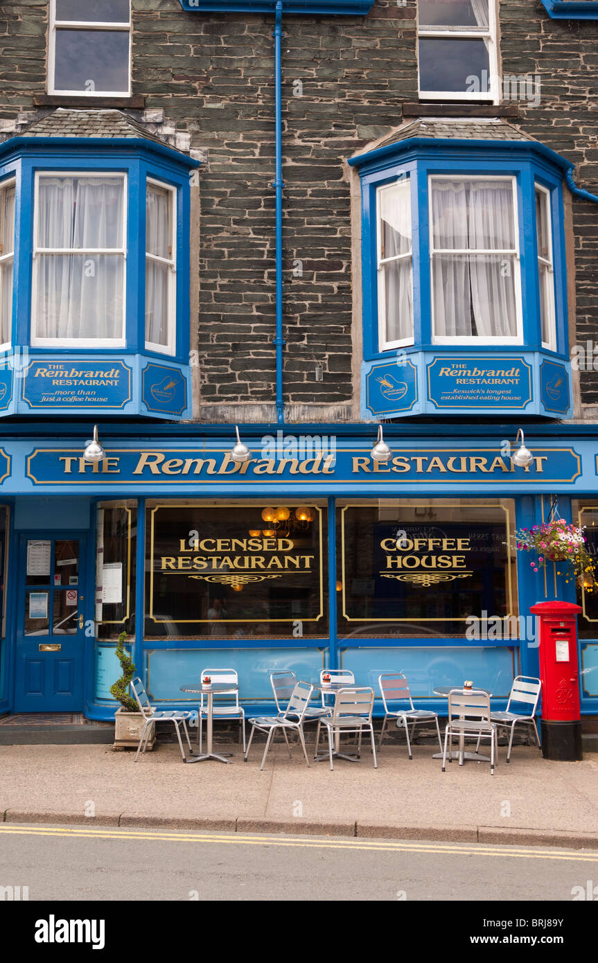 The rembrandt restaurant at Keswick , Cumbria , England , Great Britain , Uk Stock Photo