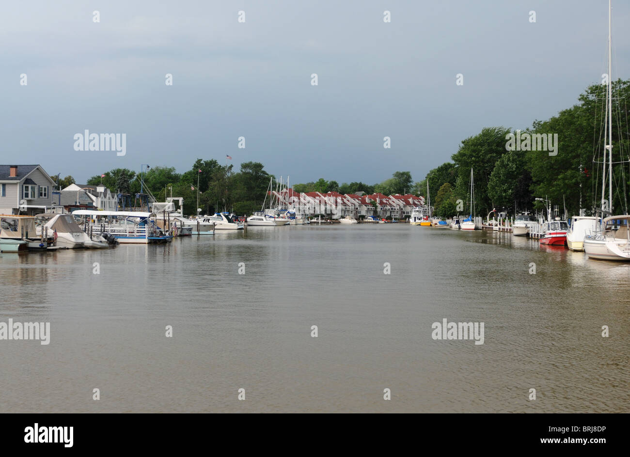 Vermilion, Ohio, USA, on the Vermilion River at Lake Erie on the Great Lakes on the north coast west of Cleveland. Stock Photo