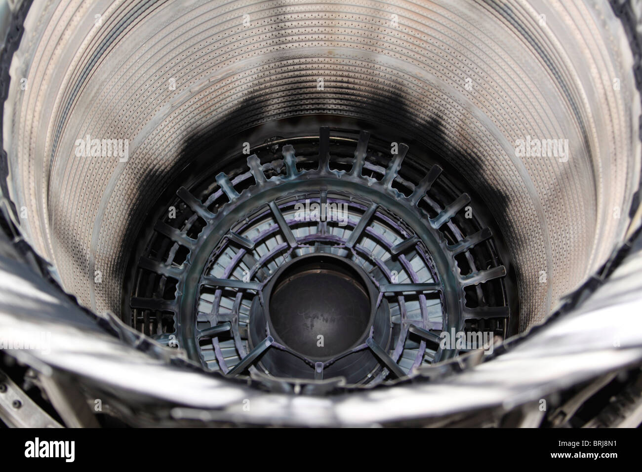 Afterburner of an F-15C jet engine. Stock Photo