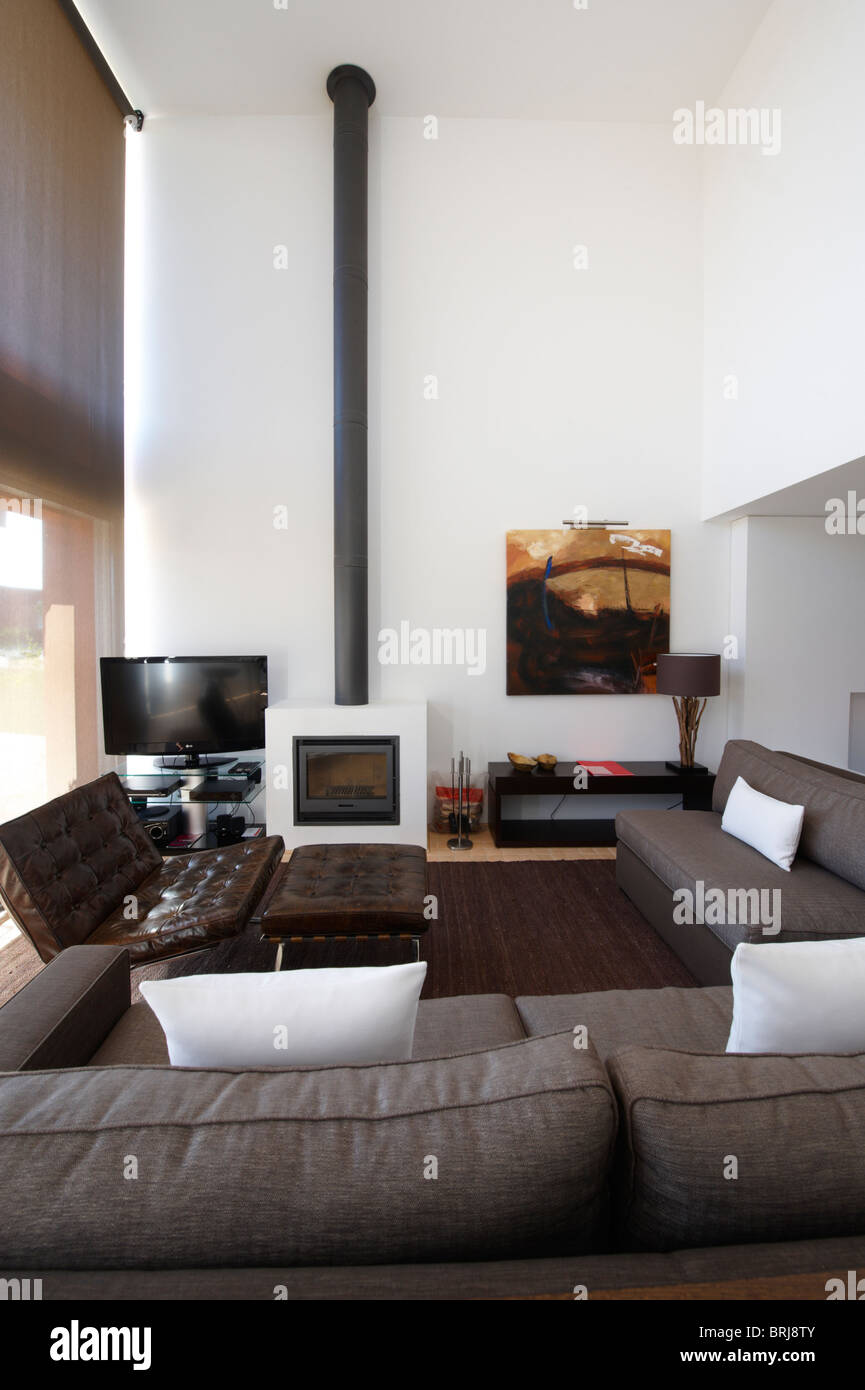 Living room with modern and contemporary interior design Stock Photo