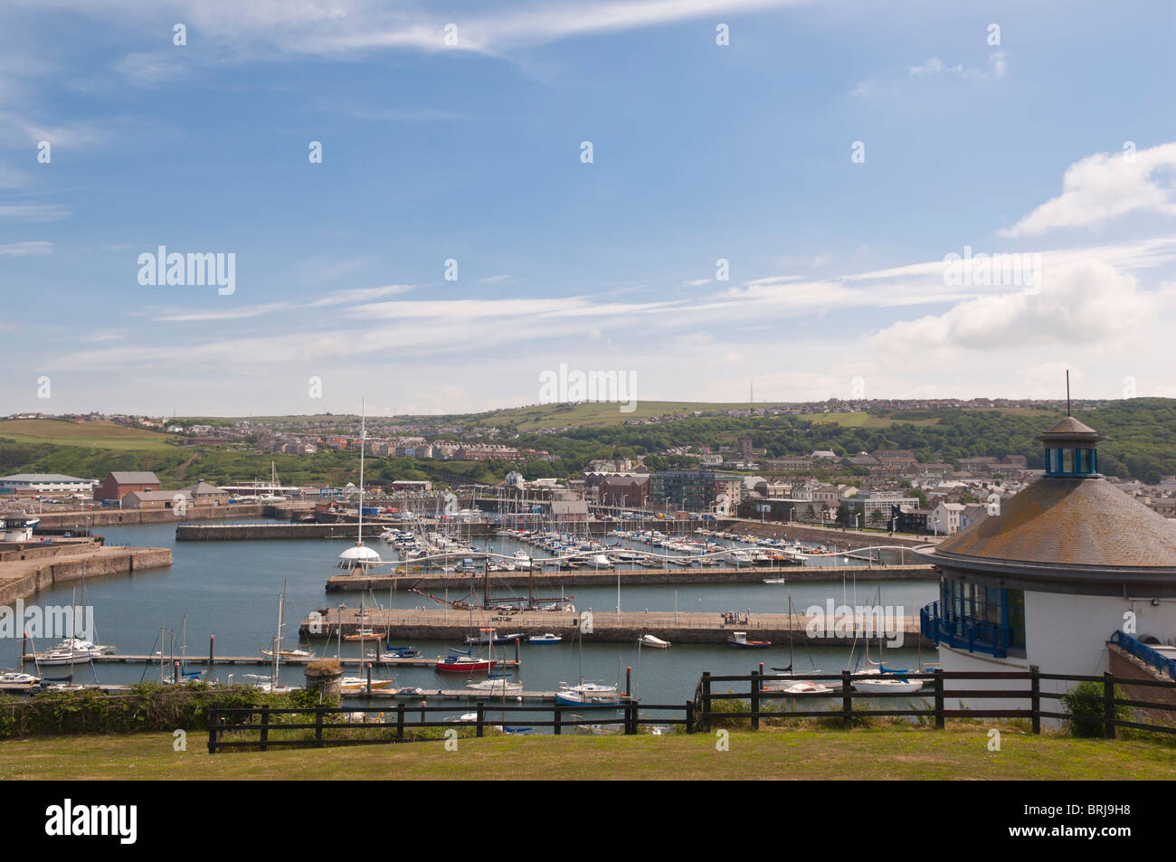 Boats at Whitehaven marina and harbour on the west coast of Cumbria , England , Great britain , Uk Stock Photo