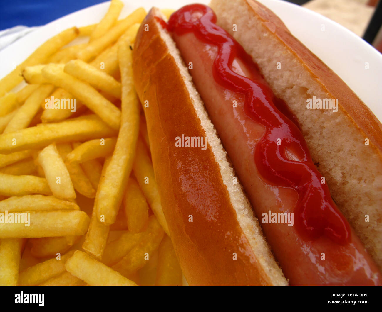 Hot dog and fries Stock Photo Alamy