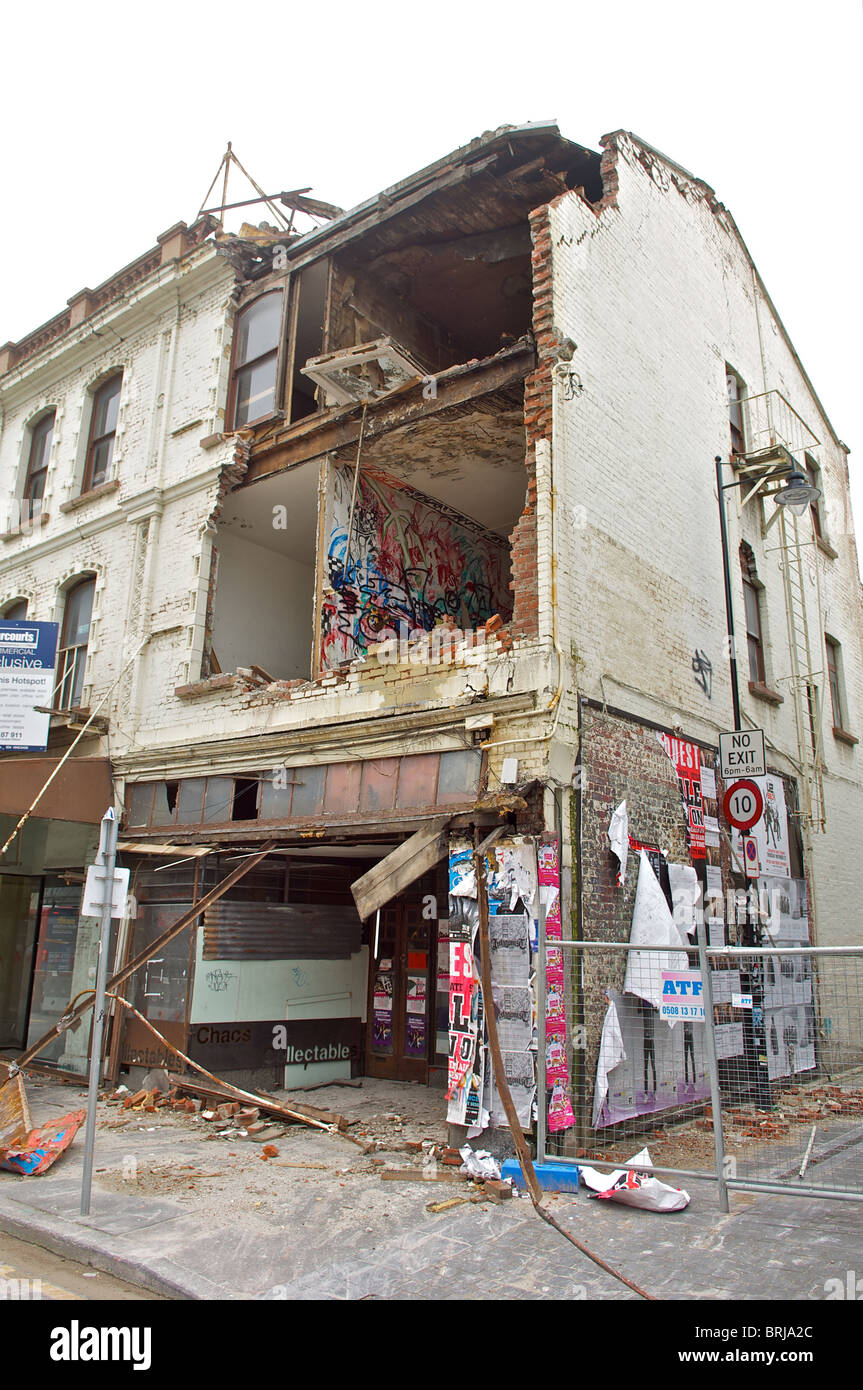 Damage caused by magnitude 7.1 earthquake, Christchurch, New Zealand,  4th September, 2010. Stock Photo