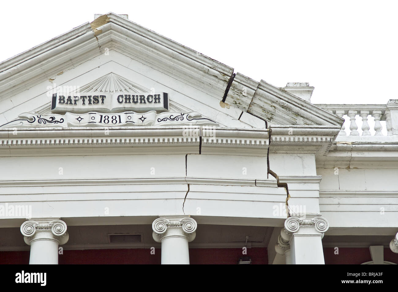 Damage caused by magnitude 7.1 earthquake, Christchurch, New Zealand,  4th September, 2010. Stock Photo