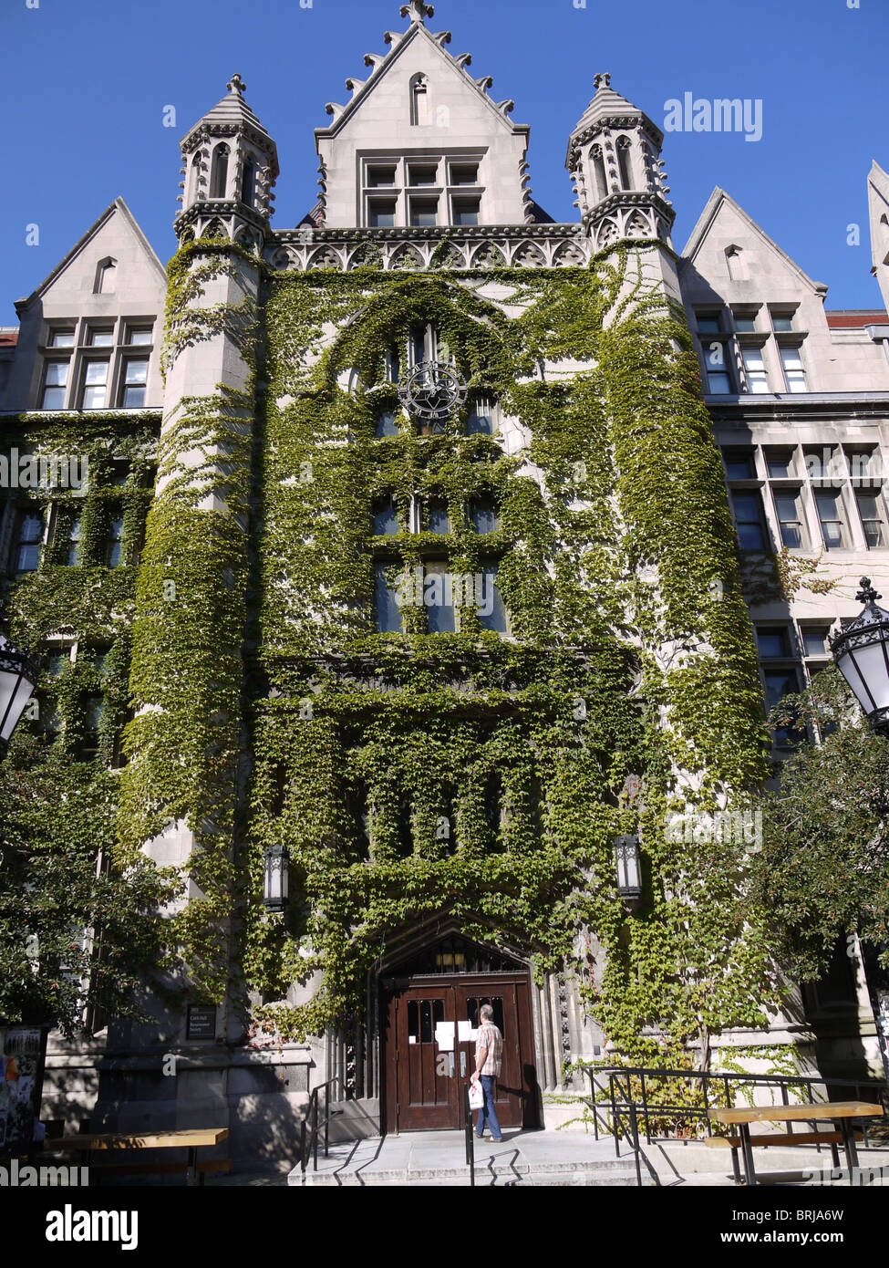 University of Chicago Gothic Building Exterior Stock Photo