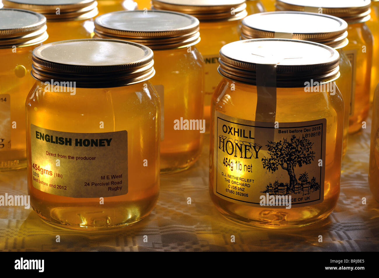 Jars of honey Stock Photo - Alamy