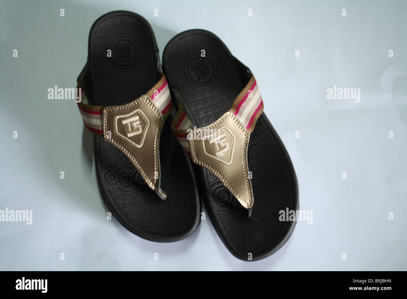 Pair Of  Beach Slipper. Stock Photo