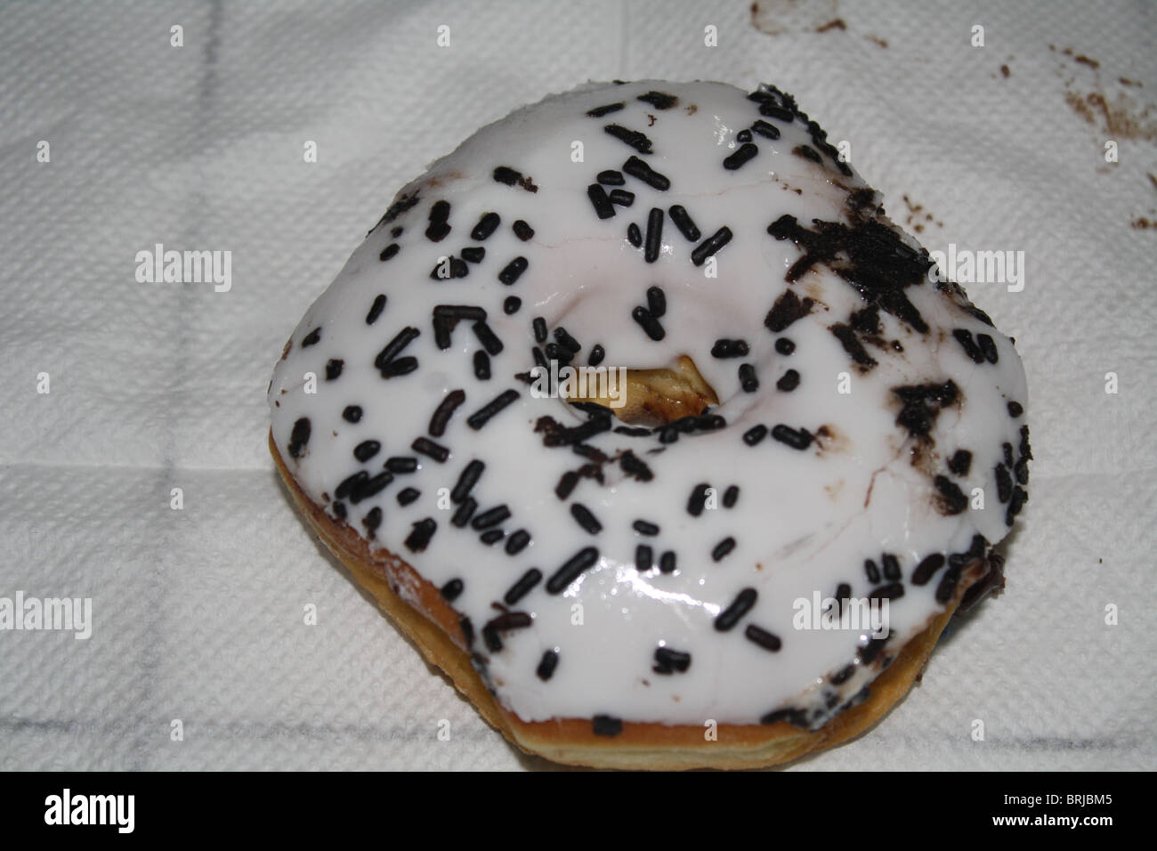 White Glaze Chocolate Donut Stock Photo Alamy
