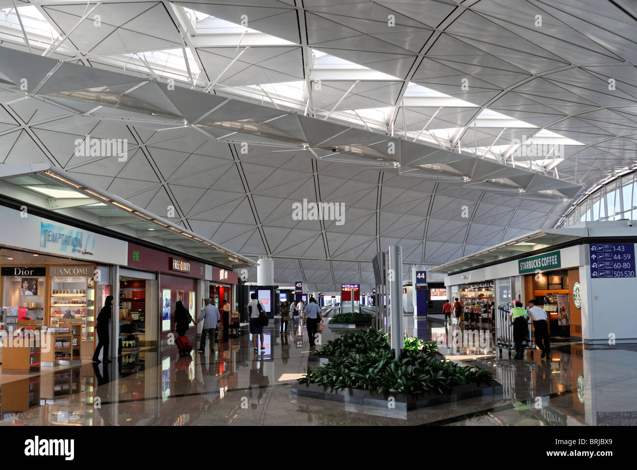 Hong Kong International Airport departures shopping Stock Photo