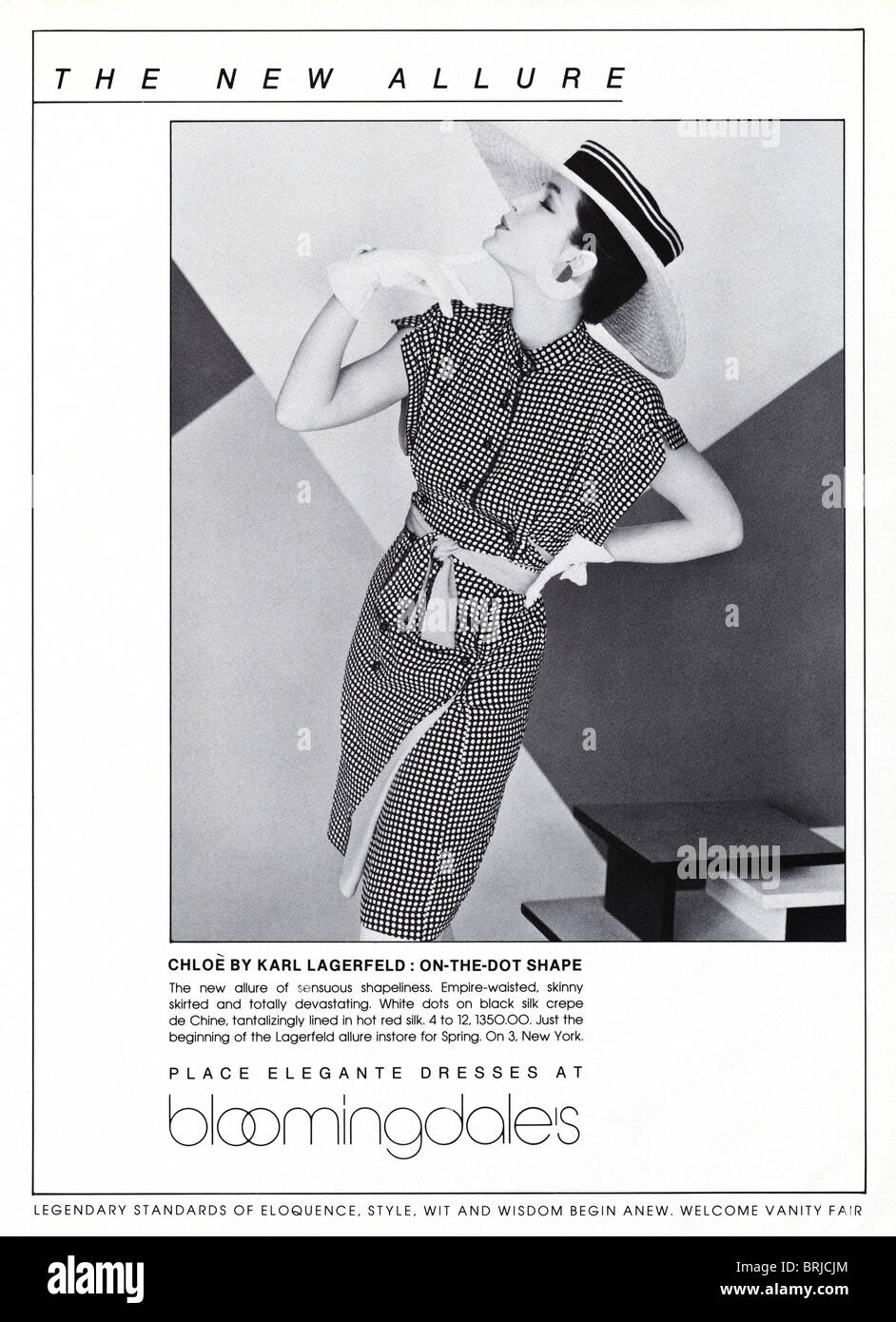 Dresses at Bloomingdales advert in American fashion magazine circa 1983 Stock Photo