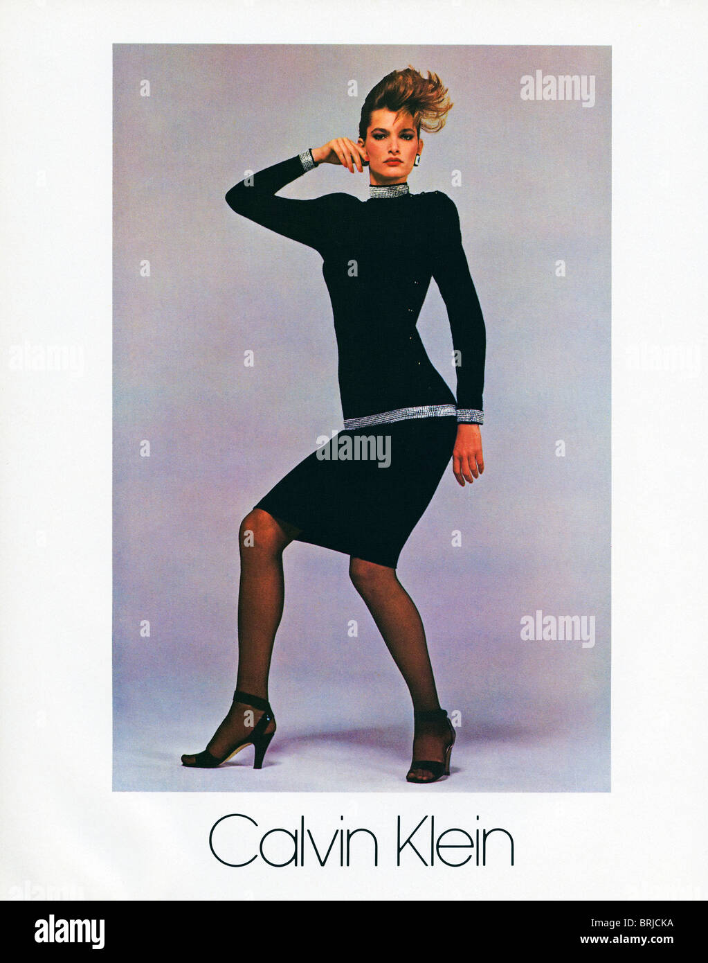 calvin klein advertisement - Classic advert for fashion designer Calvin Klein in American fashion magazine circa 1983 Stock Photo
