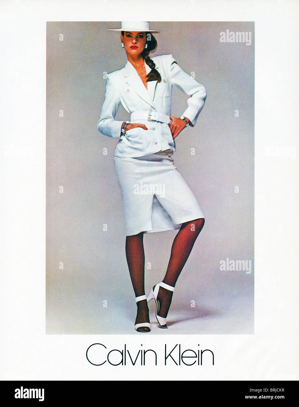 calvin klein print advertisement - Advert for fashion designer Calvin Klein in American fashion magazine circa 1983 Stock Photo