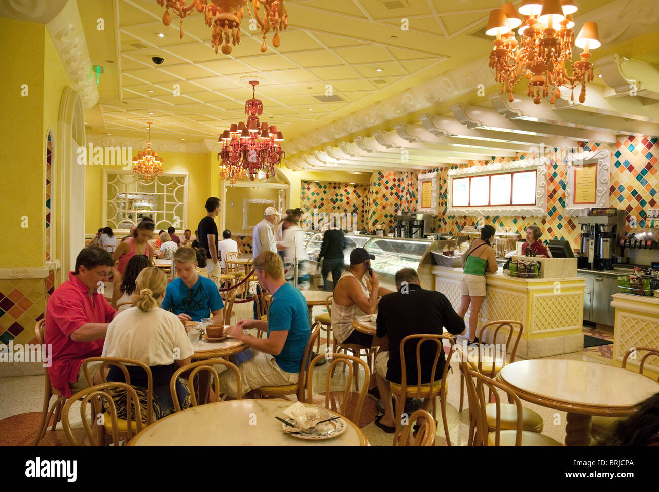 The Gelato Cafe, an Italian style cafe in the Bellagio Hotel, Las Vegas USA Stock Photo