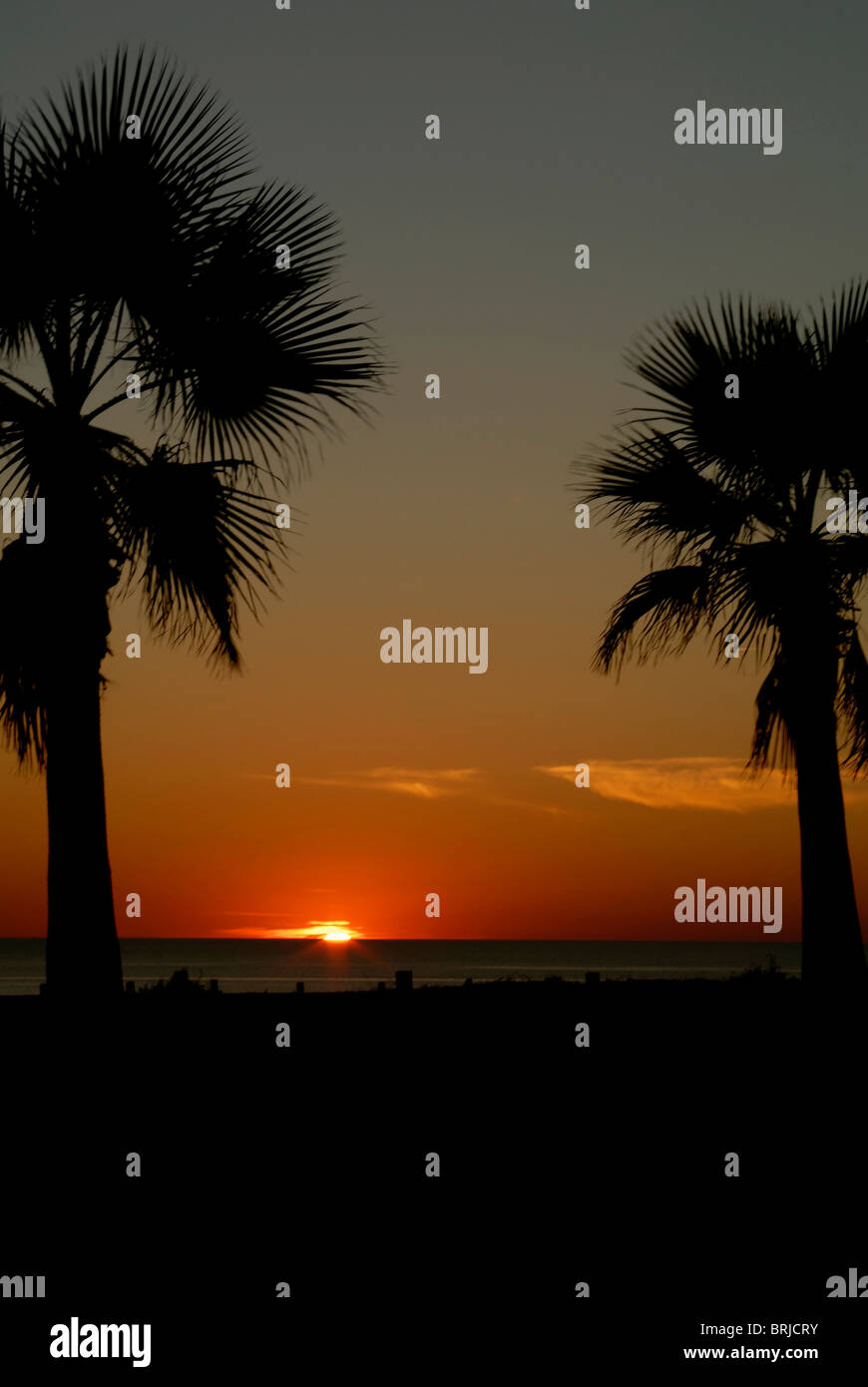 Sunset over the Atlantic Ocean at Matalascanas Spain Stock Photo - Alamy