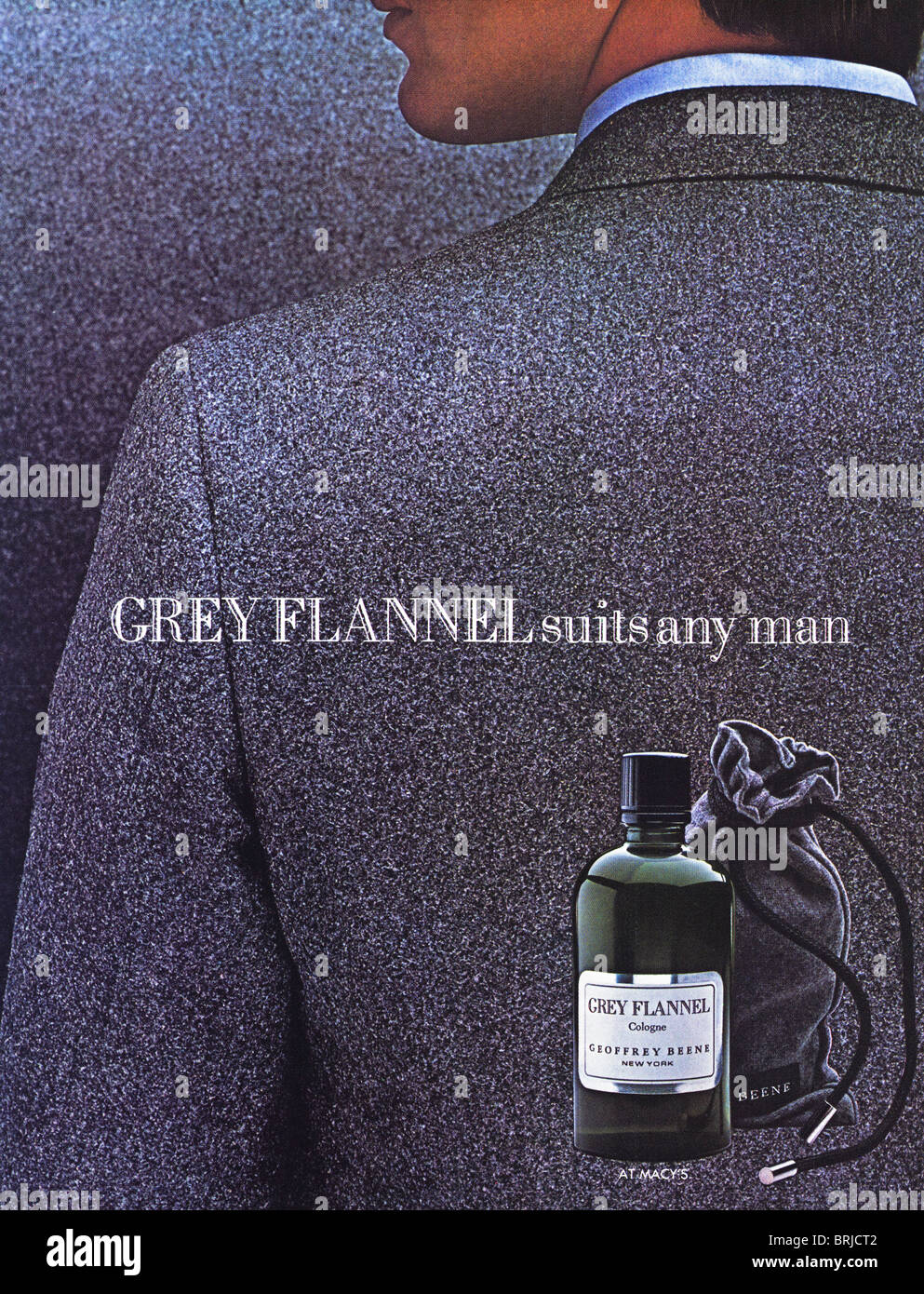 Advert for men's Grey Flannel cologne in American fashion magazine circa 1983 Stock Photo