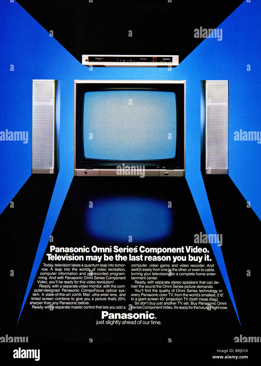 Colour advert for Panasonic televisions & video in American magazine circa 1983 Stock Photo