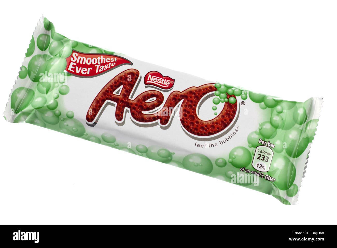 Bar of Nestle Mint Aero chocolate bar Stock Photo