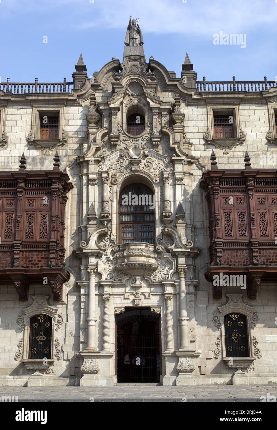 The Archbishop's Palace Lima Peru Stock Photo