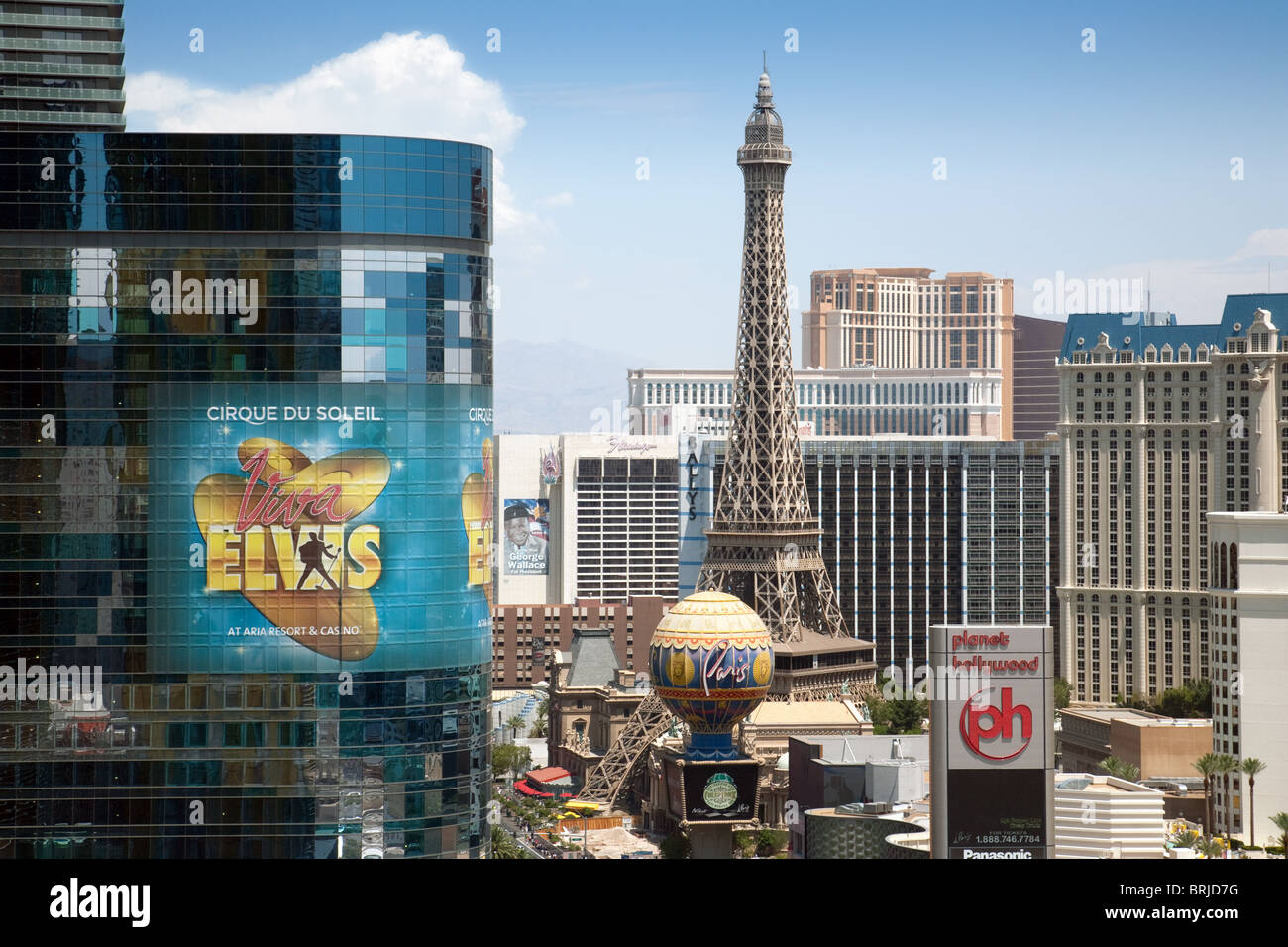 The Strip, Las Vegas USA seen from the tea lounge, Mandarin Oriental Hotel, Las Vegas USA Stock Photo