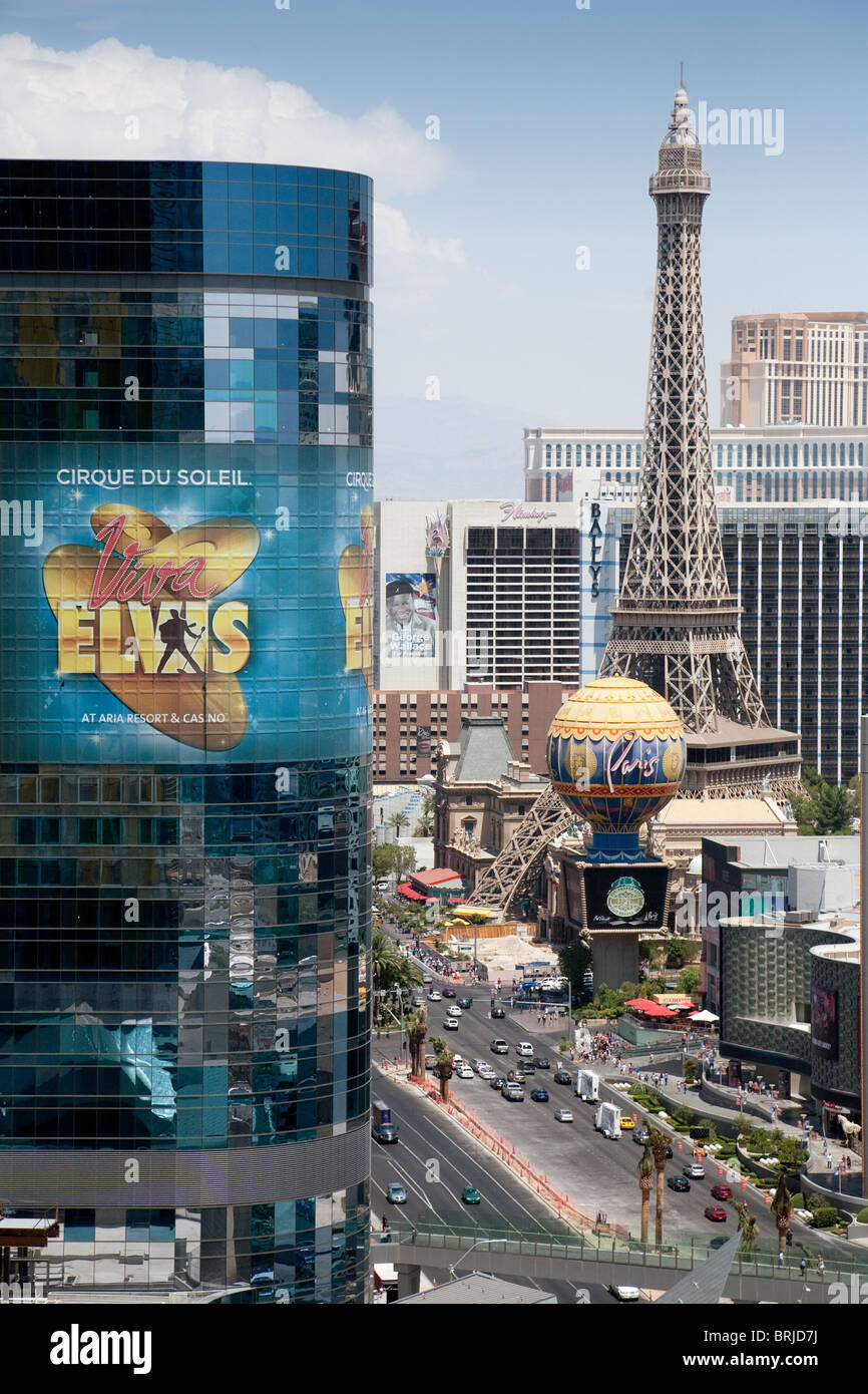 The Strip, Las Vegas USA seen from the tea lounge, Mandarin Oriental Hotel, Las Vegas USA Stock Photo