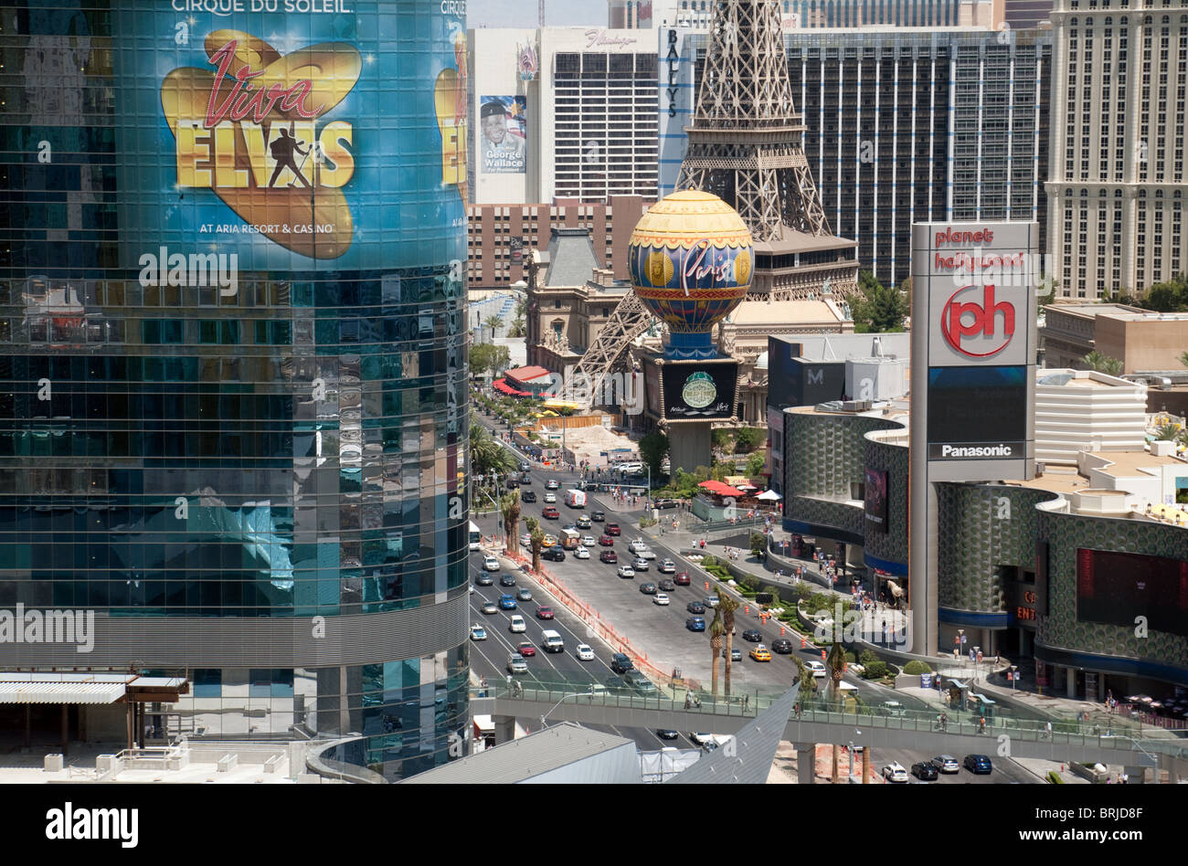 The Strip, Las Vegas USA seen from the tea lounge, Mandarin Oriental Hotel, Las Vegas USA Stock Photo