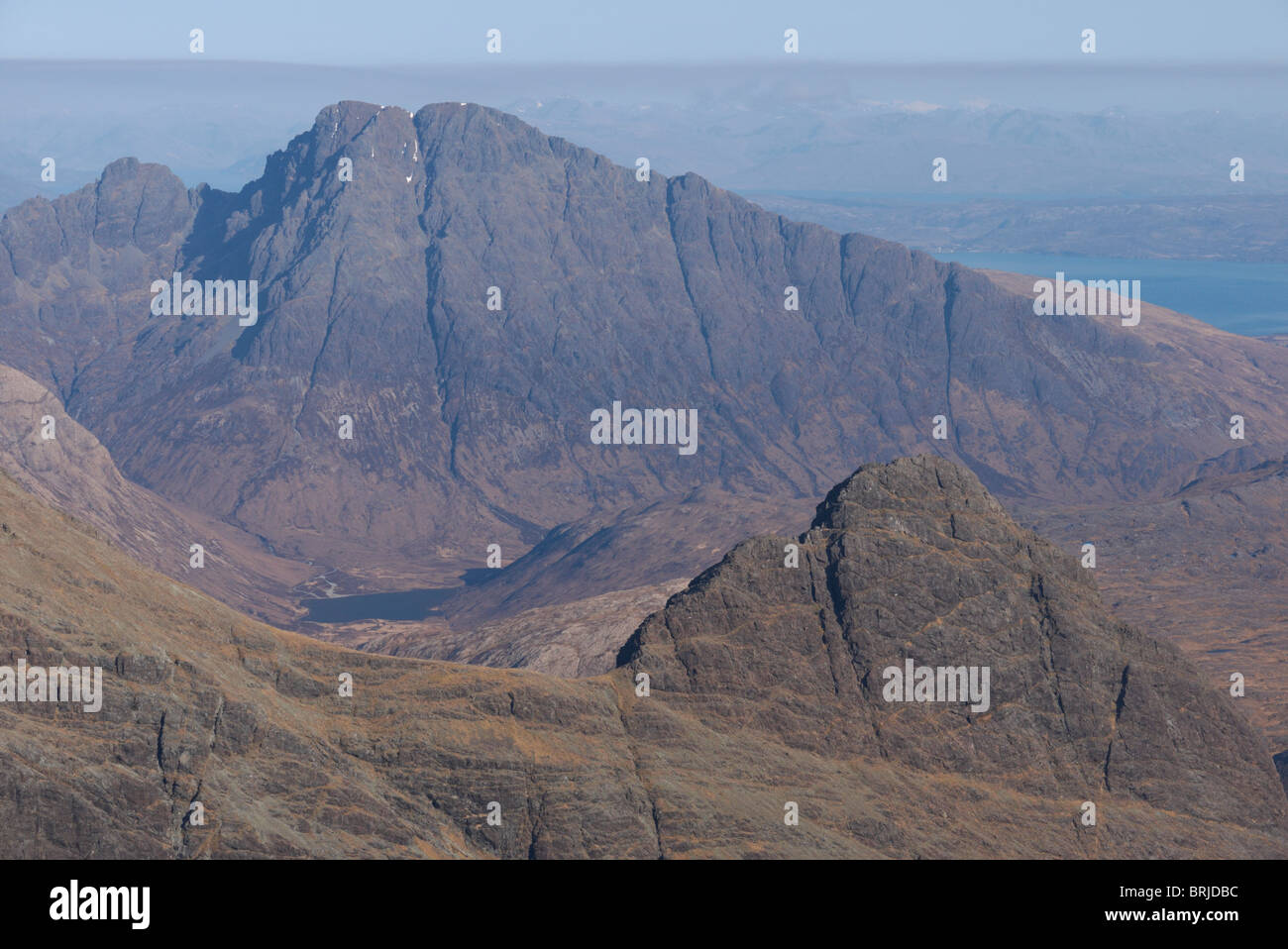 An image of the mountain Bla Bheinn from Bruach na Frithe on the Cuillin Ridge, Isle of Skye, Scotland, UK Stock Photo