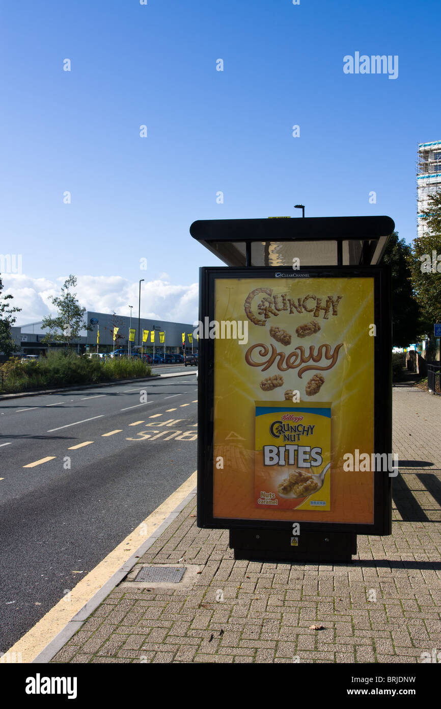 Bus Stop leading into newcastle City Centre from Scotswood Road Stock