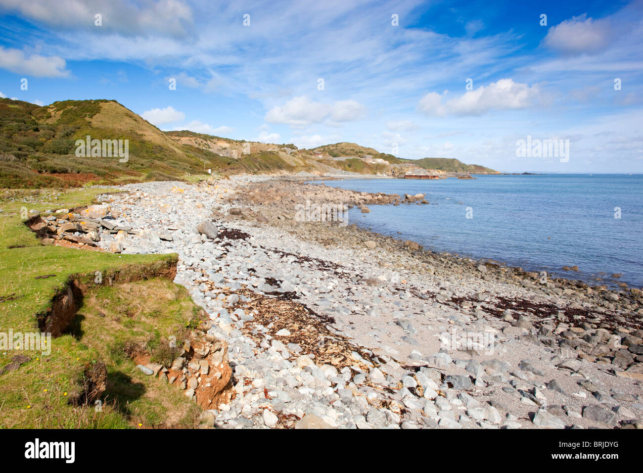Lowland Point looking towards Dean Quarry; near Coverack; Cornwall Stock Photo