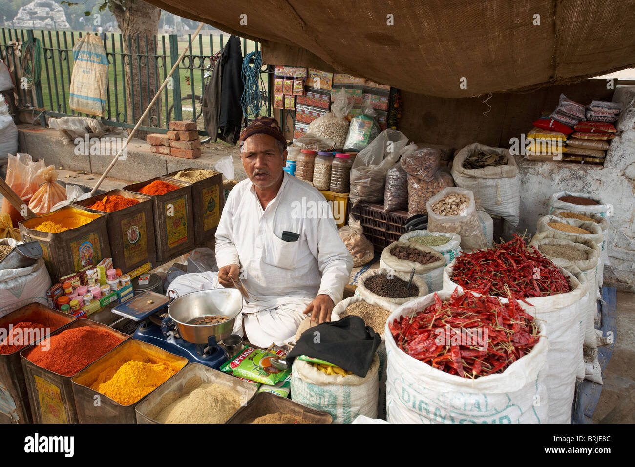 Spice stall, New Delhi, India Stock Photo