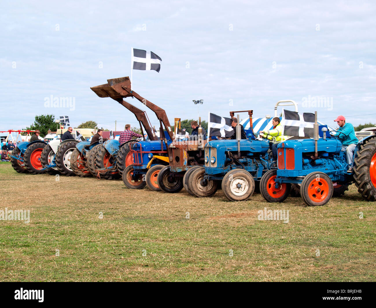 Tractor driving display at agricultural country show, Cornwall, UK Stock Photo Alamy