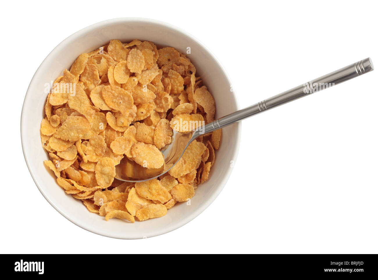 Bowl of cornflakes breakfast cereal Stock Photo