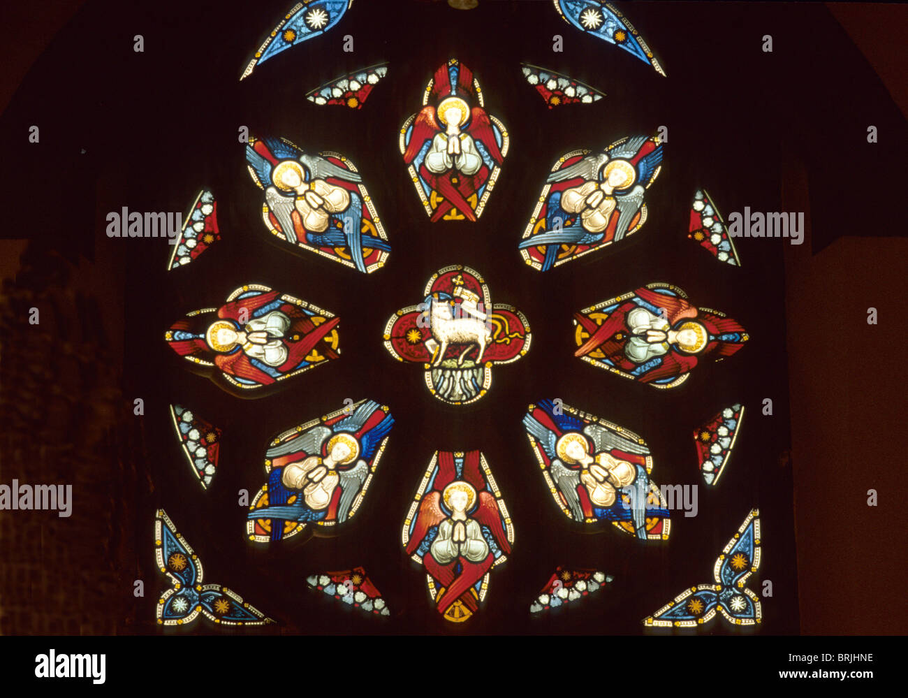 Inverness, St. Andrews Cathedral, Victorian stained glass rose window