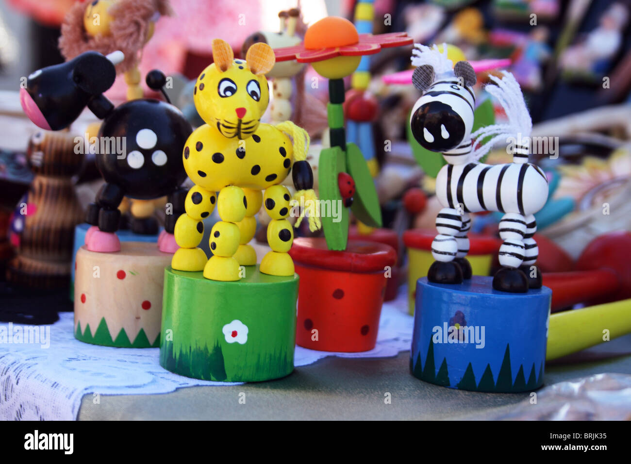 Contemporary wooden toys Stock Photo Alamy