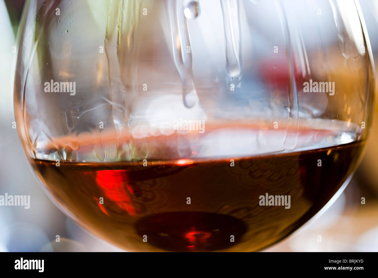 Tears of wine on glass of red wine Stock Photo Alamy