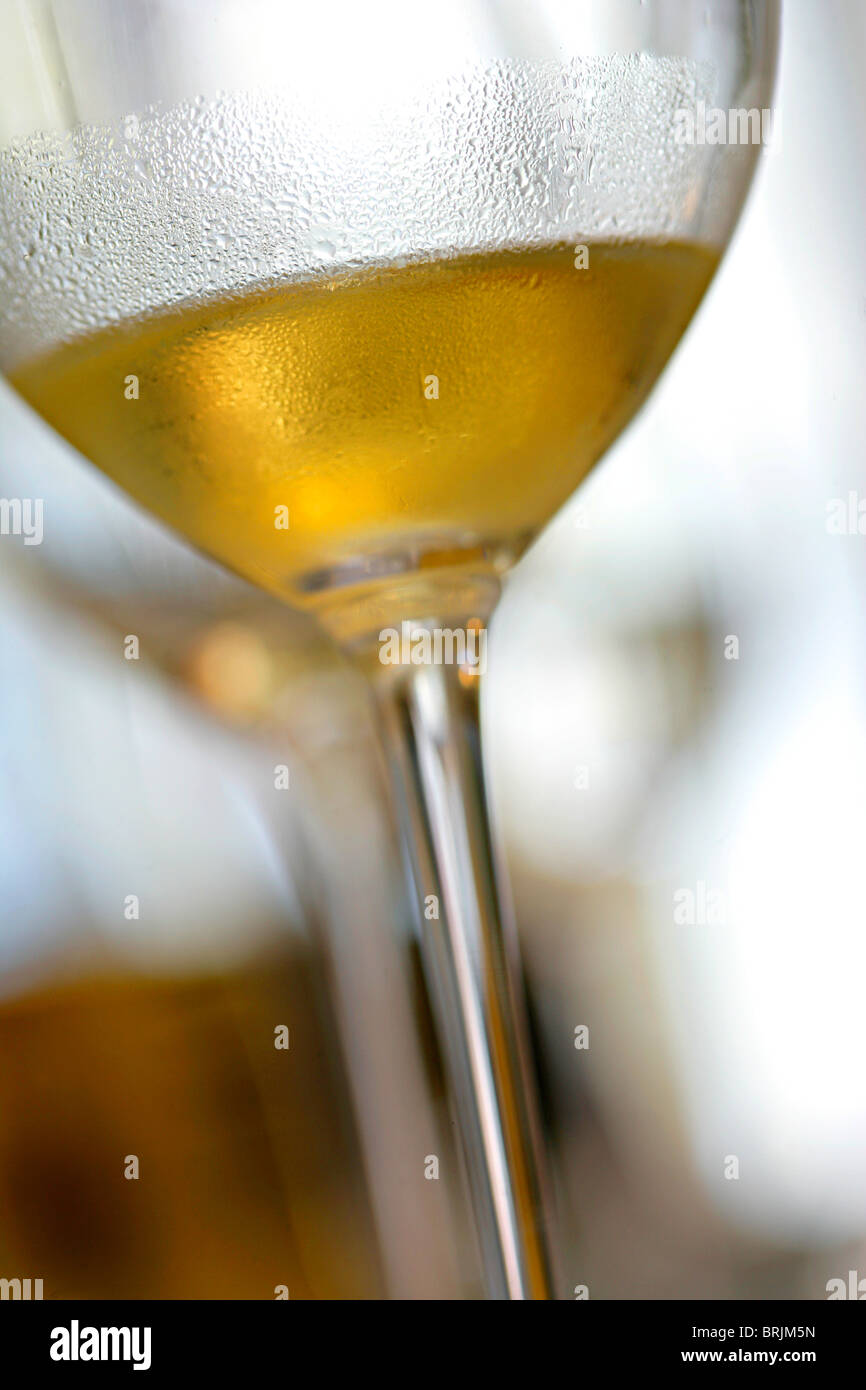 Glass of chilled white wine Stock Photo Alamy