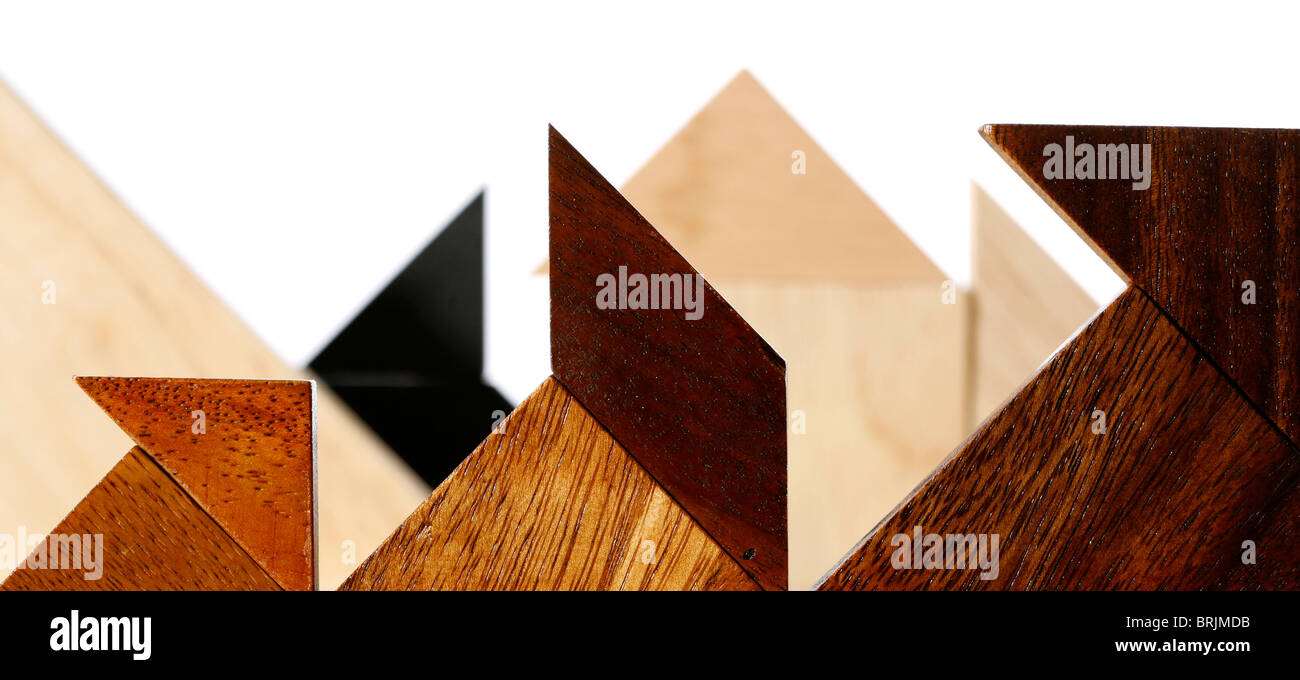 Wooden geometric shapes Stock Photo