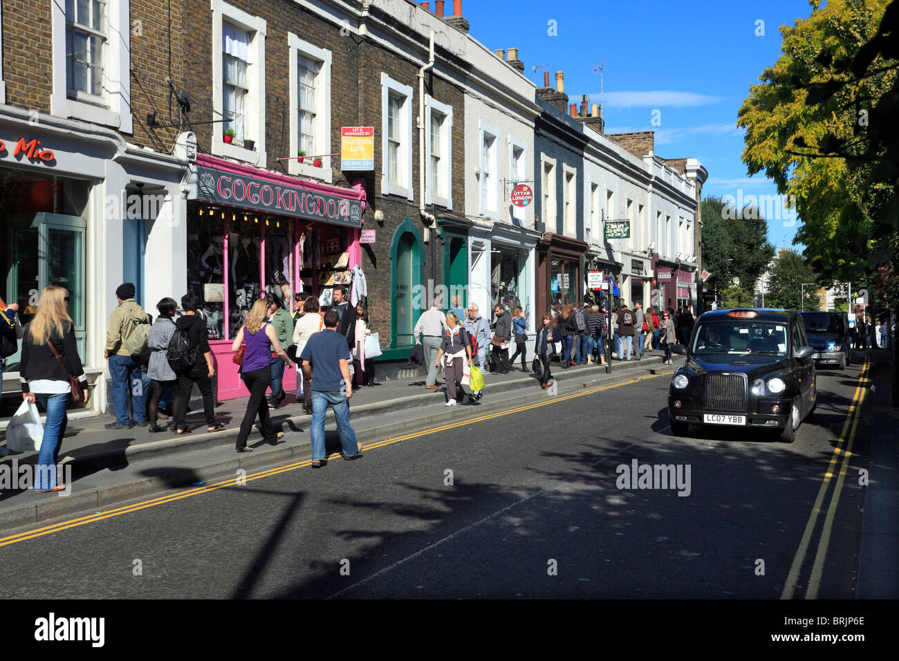 Shopping in Notting Hill Gate London Stock Photo