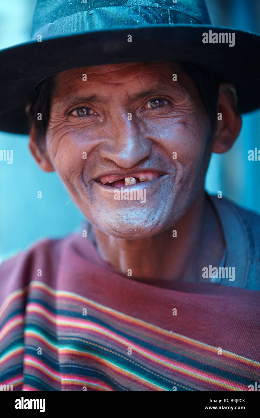 a man at Tarabuco market, Bolivia Stock Photo