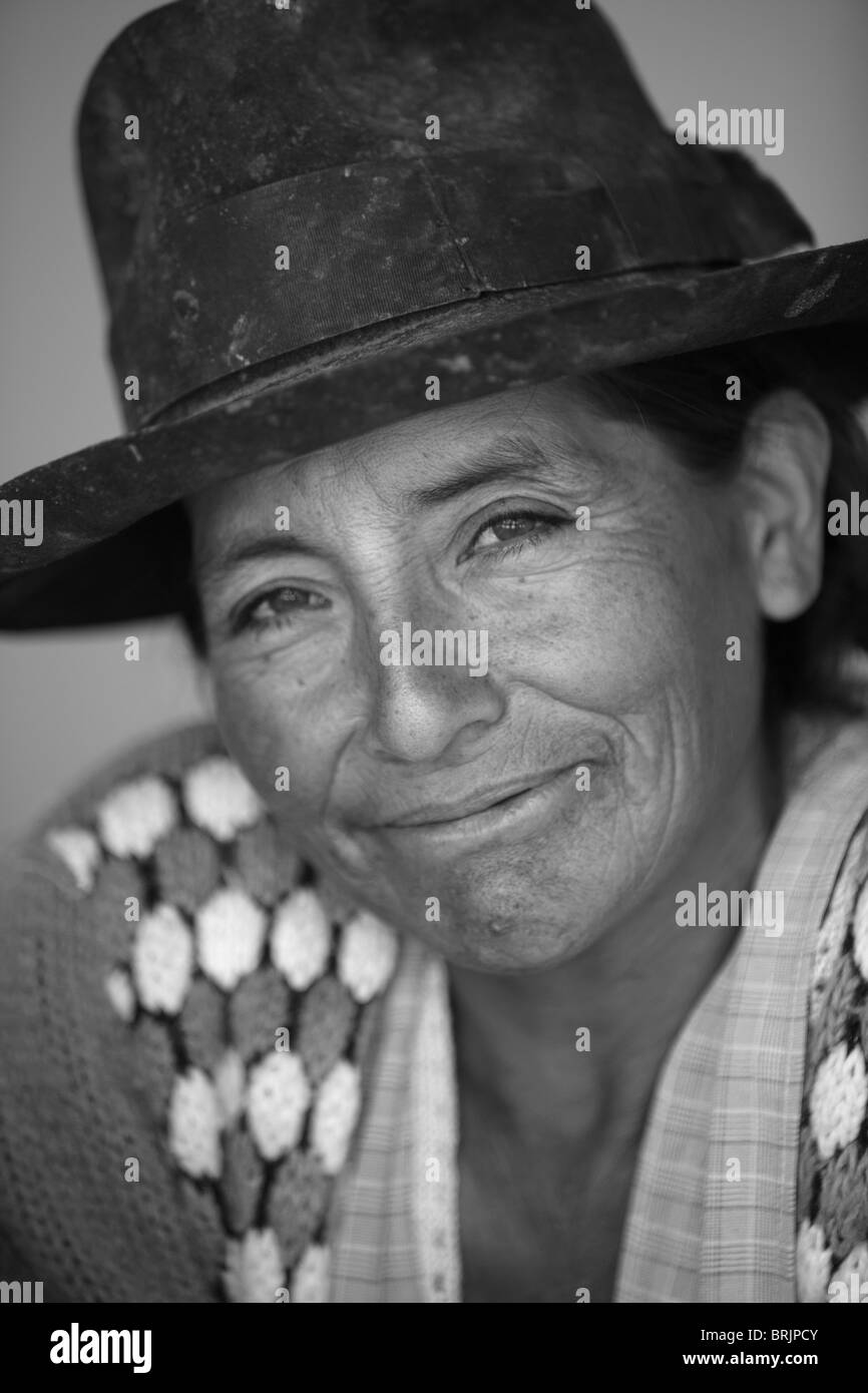 a woman at Tarabuco market, Bolivia Stock Photo