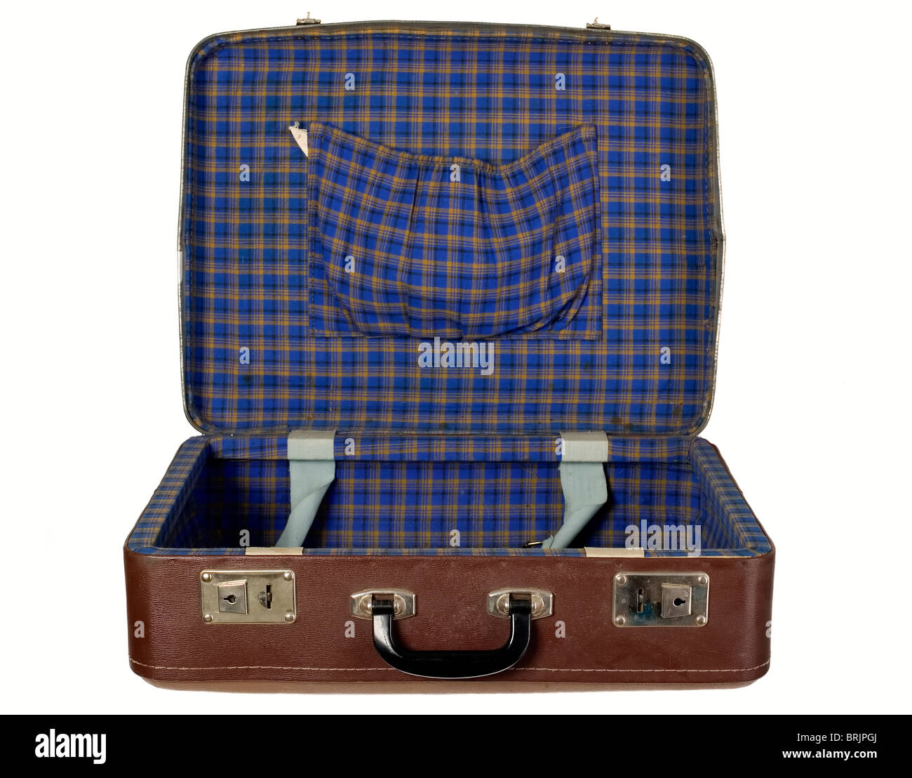 Antique brown trunk on white background, travel concept Stock Photo - Alamy