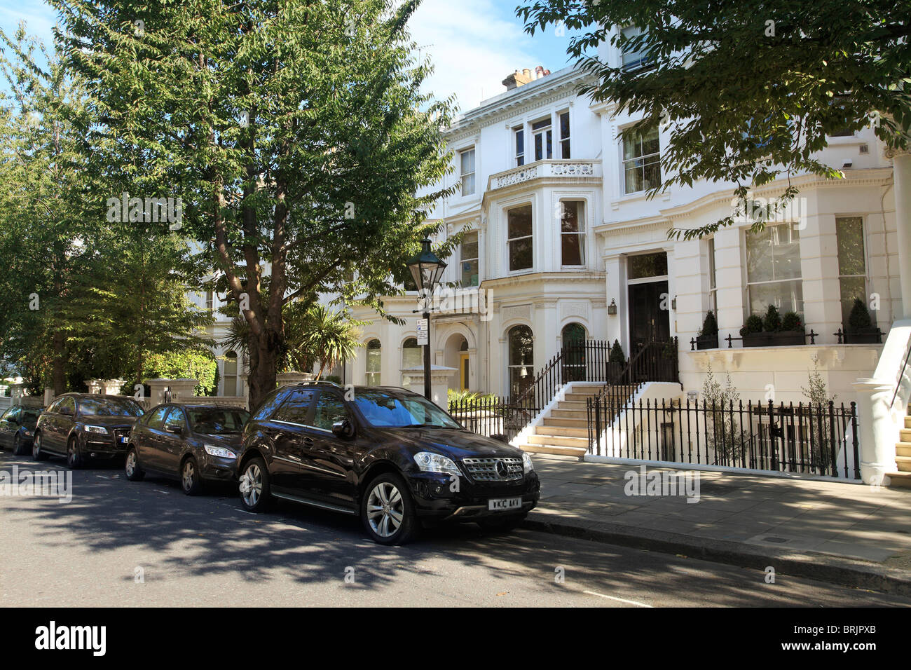 Houses at Kensington in London Stock Photo