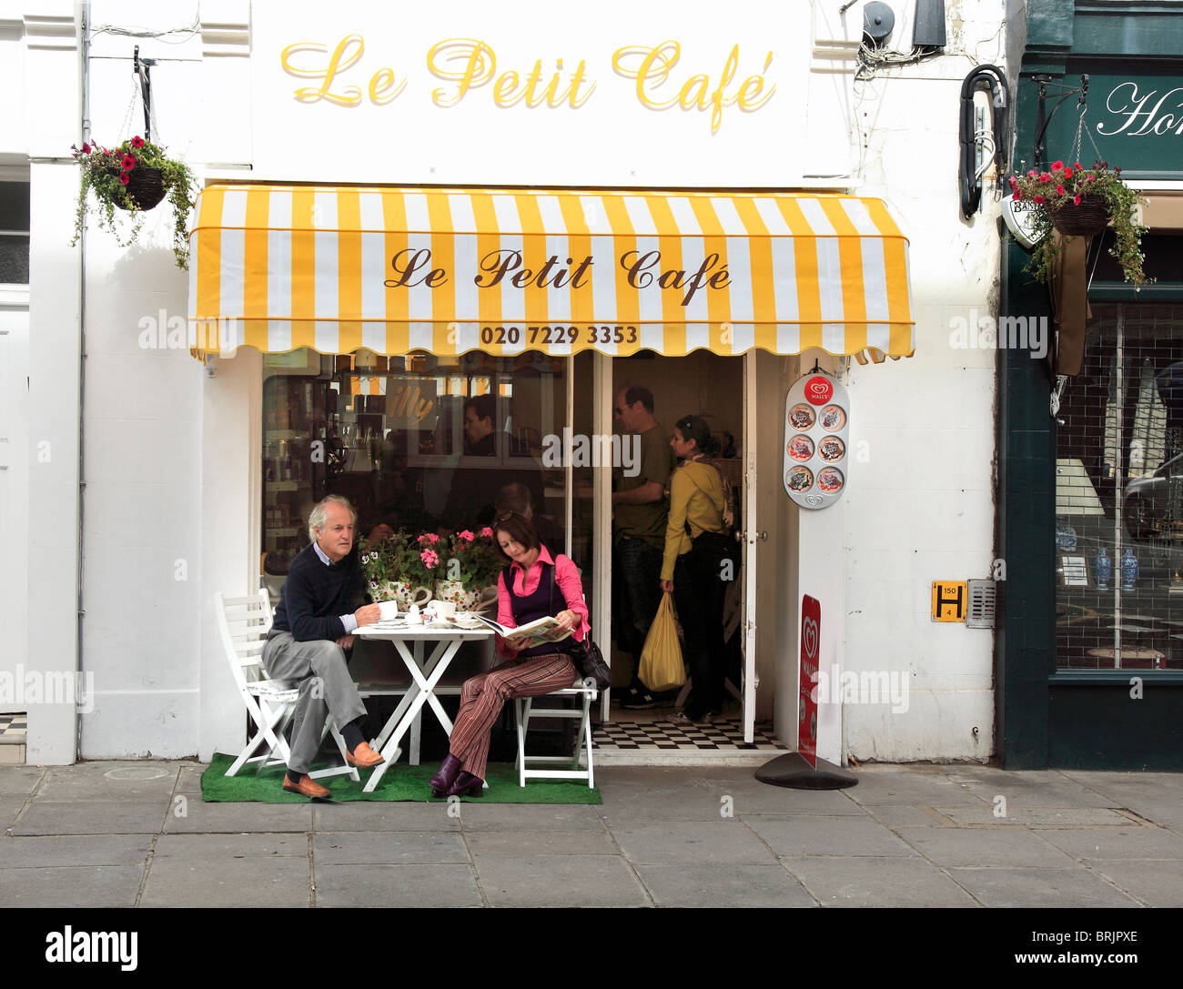 French Cafe in Notting Hill Gate London Stock Photo